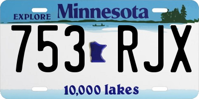 MN license plate 753RJX