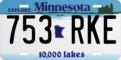 MN license plate 753RKE
