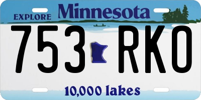 MN license plate 753RKO