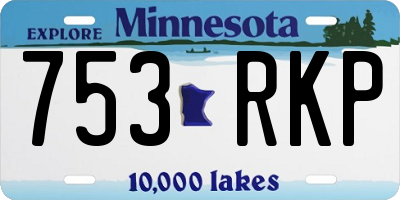 MN license plate 753RKP