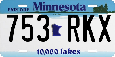 MN license plate 753RKX