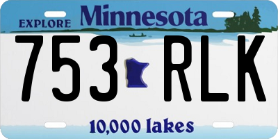 MN license plate 753RLK