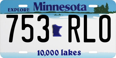 MN license plate 753RLO