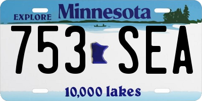 MN license plate 753SEA