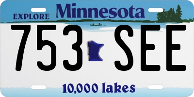 MN license plate 753SEE