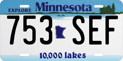 MN license plate 753SEF