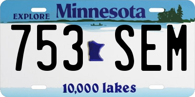 MN license plate 753SEM