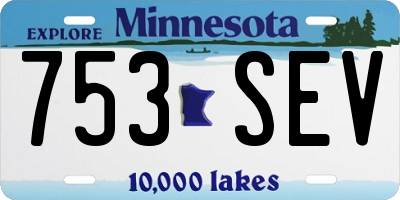 MN license plate 753SEV