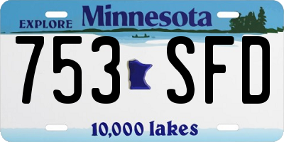 MN license plate 753SFD
