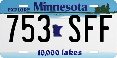 MN license plate 753SFF