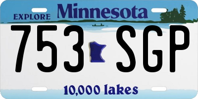 MN license plate 753SGP