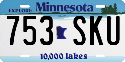 MN license plate 753SKU