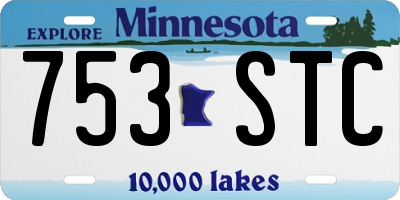 MN license plate 753STC