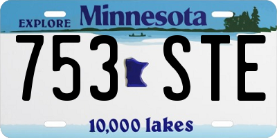 MN license plate 753STE