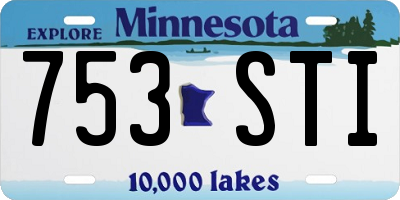 MN license plate 753STI
