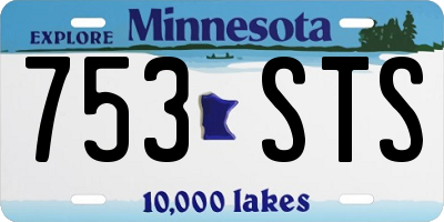 MN license plate 753STS