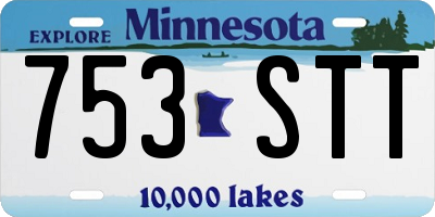 MN license plate 753STT