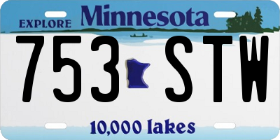MN license plate 753STW
