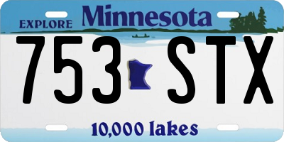MN license plate 753STX