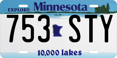 MN license plate 753STY
