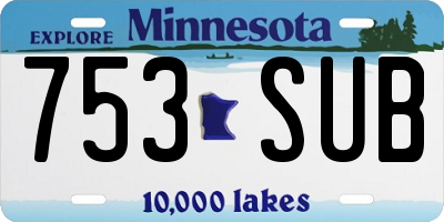 MN license plate 753SUB