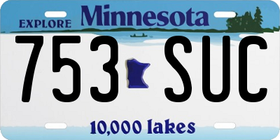 MN license plate 753SUC