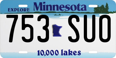 MN license plate 753SUO