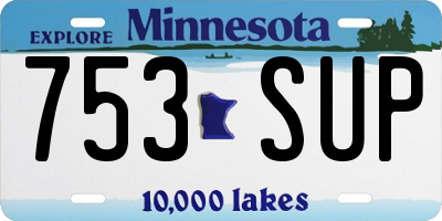 MN license plate 753SUP