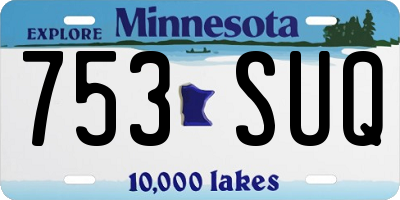 MN license plate 753SUQ