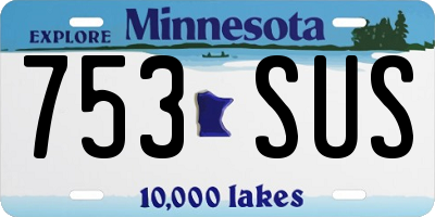 MN license plate 753SUS