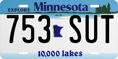 MN license plate 753SUT