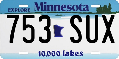 MN license plate 753SUX