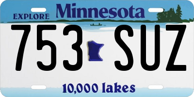 MN license plate 753SUZ
