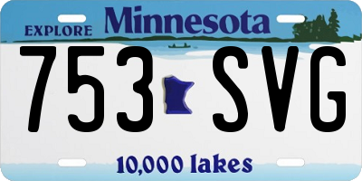 MN license plate 753SVG