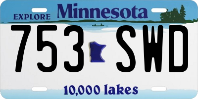 MN license plate 753SWD