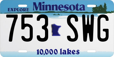 MN license plate 753SWG
