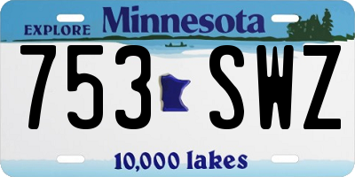 MN license plate 753SWZ