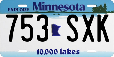 MN license plate 753SXK