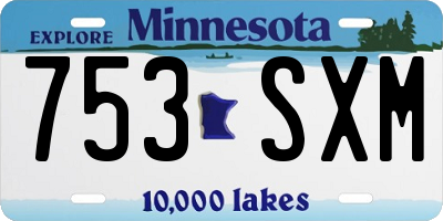 MN license plate 753SXM