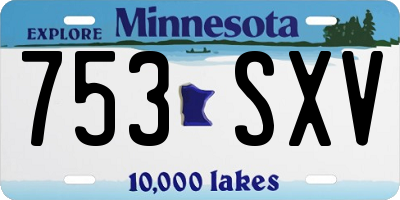 MN license plate 753SXV