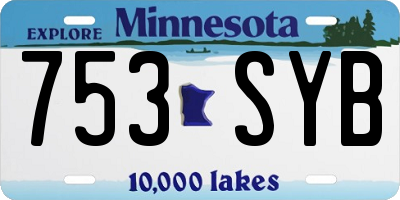 MN license plate 753SYB