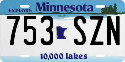 MN license plate 753SZN
