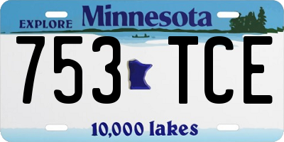 MN license plate 753TCE
