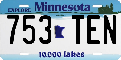 MN license plate 753TEN
