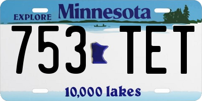 MN license plate 753TET