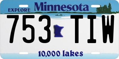 MN license plate 753TIW