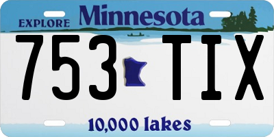 MN license plate 753TIX