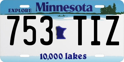 MN license plate 753TIZ