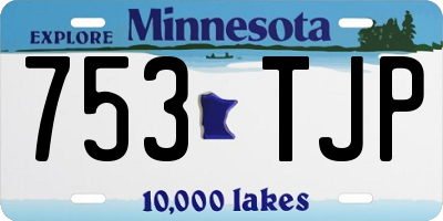 MN license plate 753TJP