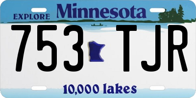 MN license plate 753TJR